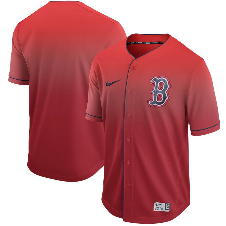 Men Boston Redsox Blank Red Nike Fade MLB Jersey